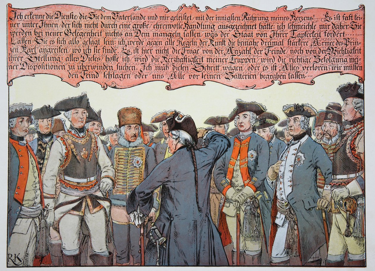 Före slaget vid Leuthen, 3 december 1757 av Carl Röchling