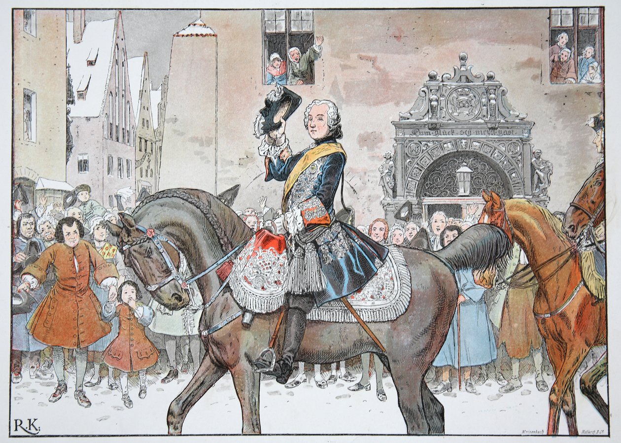 Den preussiska kungens samling i Breslau den 3 januari 1741. av Carl Röchling
