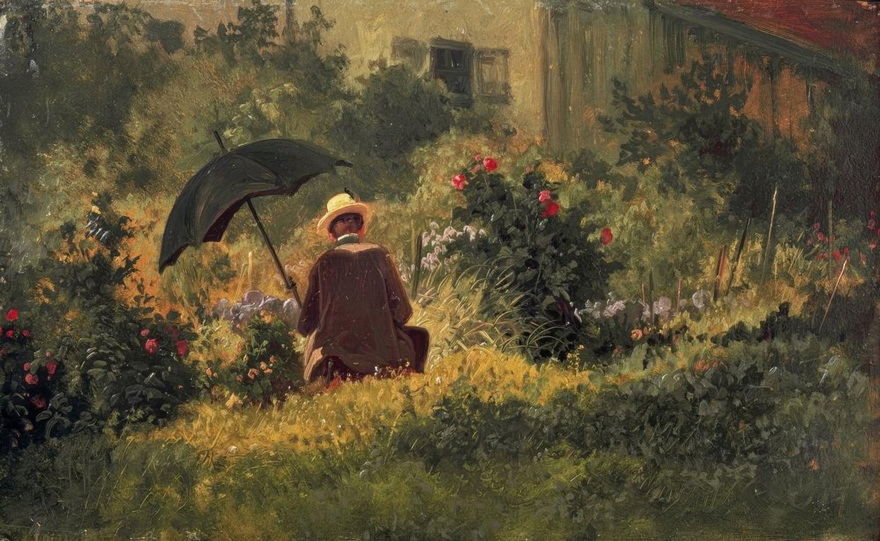 Målaren i trädgården av Carl Spitzweg