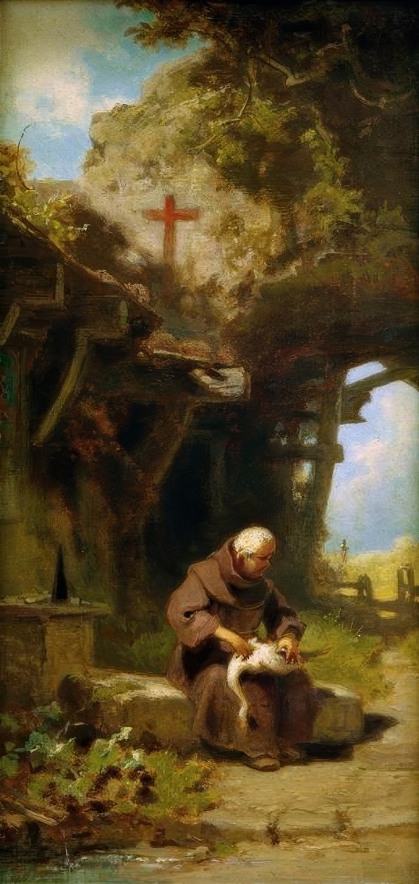 Eremit plockar en gås av Carl Spitzweg