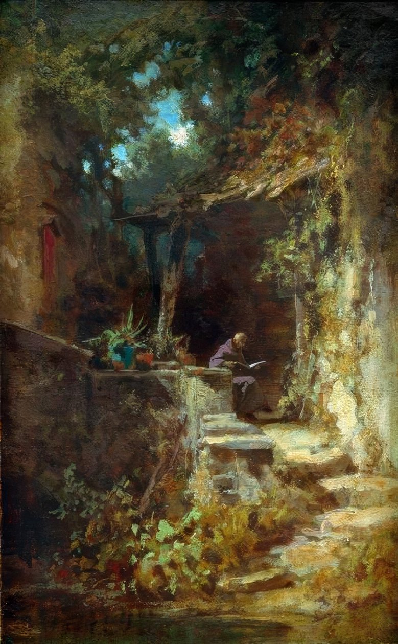 Läsare Klausner av Carl Spitzweg
