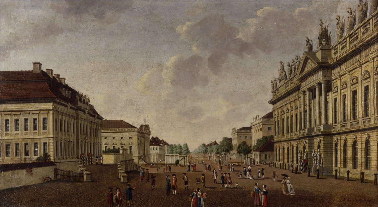 Utsikt över vapenhuset och Unter den Linden Street, 1786 av Carl Traugott Fechhelm