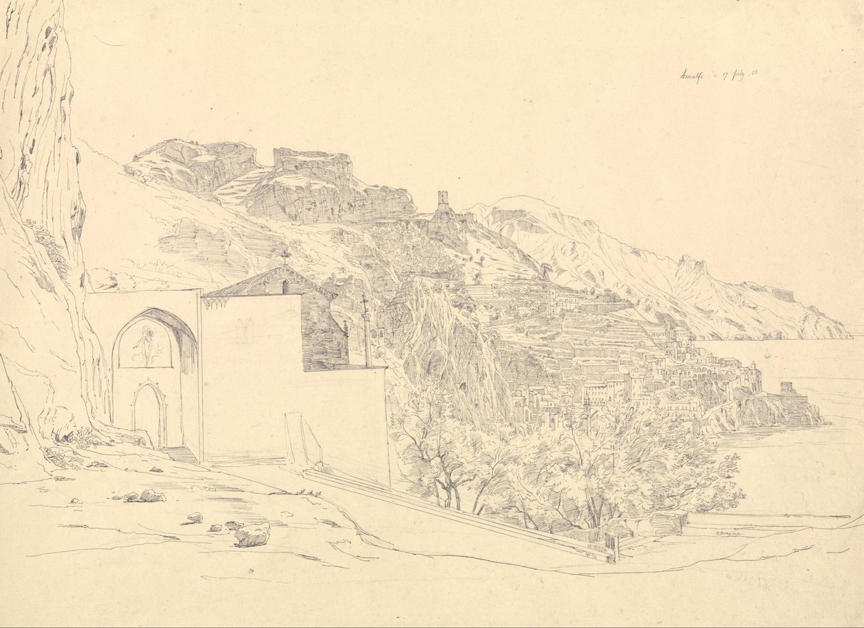 Utsikt över Amalfi av Carl Ernst Ludwig Wagner