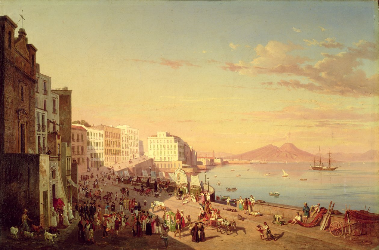 Neapel, ca 1830 av Carl Wilhelm Goetzloff