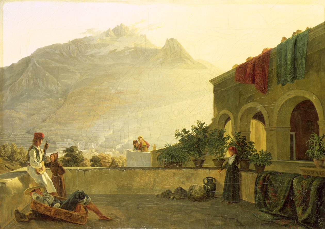 Vaktposten på Ischia, 1829 av Carl Wilhelm Goetzloff