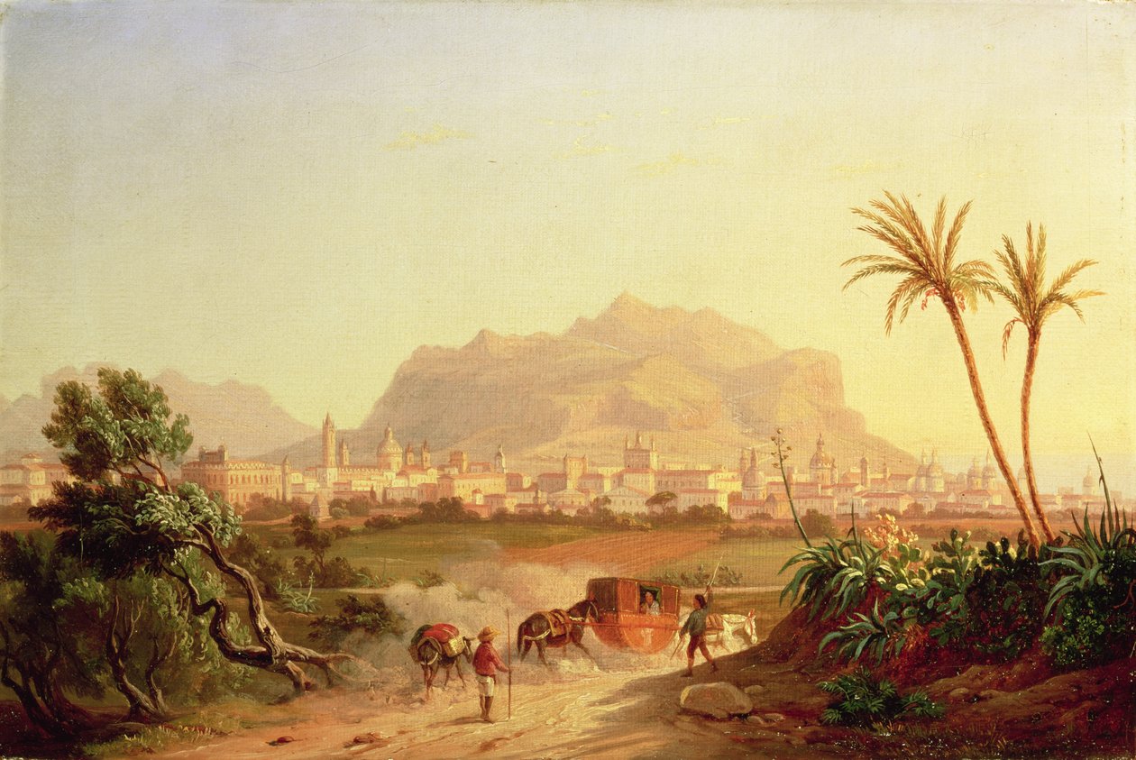 Utsikt över Palermo, ca 1831 av Carl Wilhelm Goetzloff