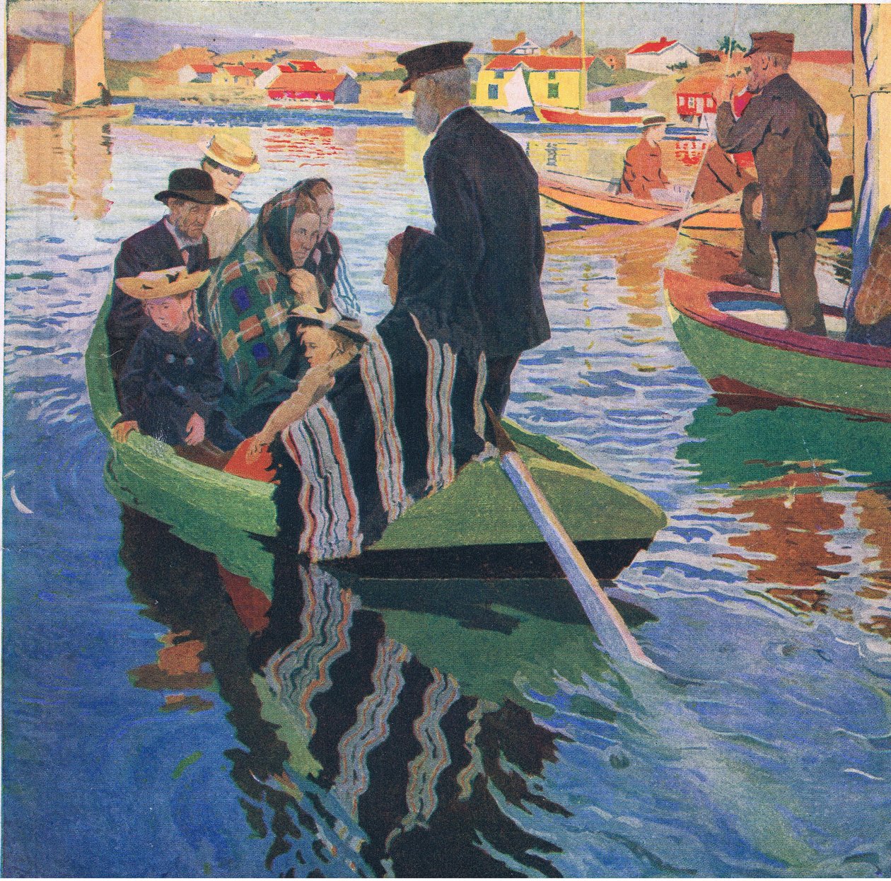 Kyrkobesökare i båtar av Carl Wilhelm Wilhelmson