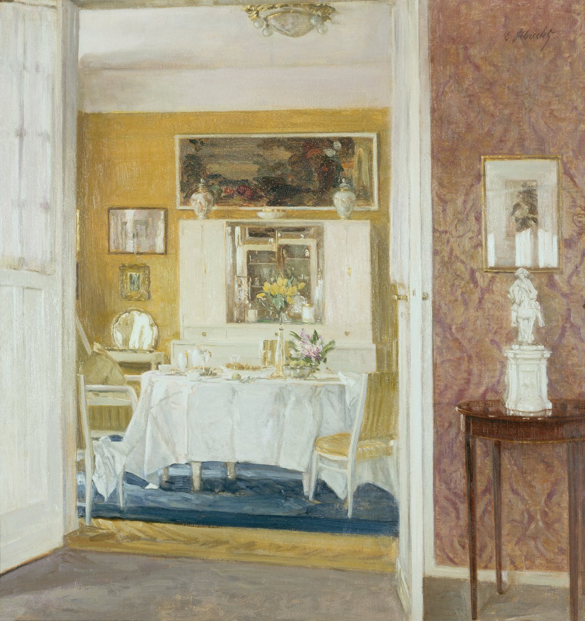 Frukostrummet (olja på duk) av Carl Albrecht