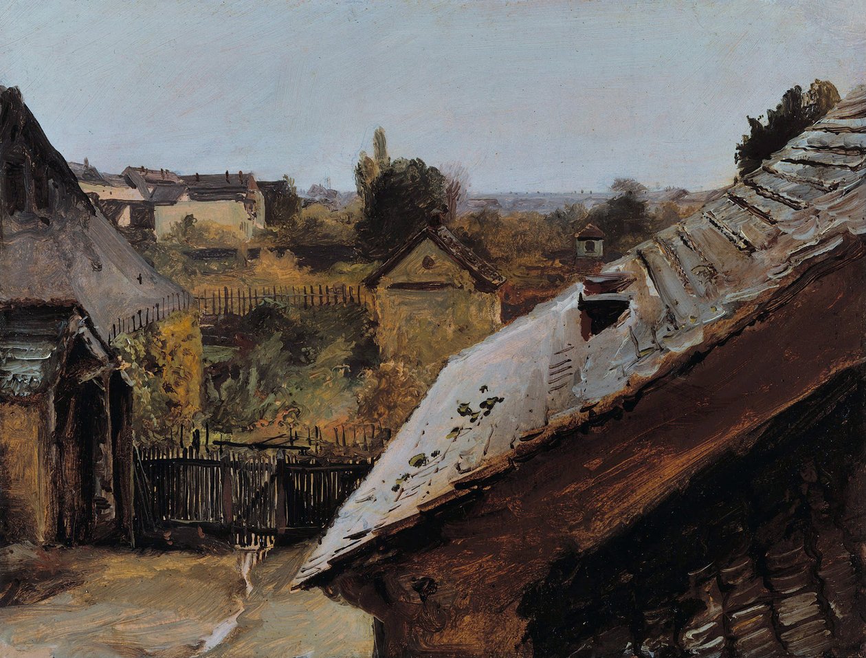 Utsikt över tak och trädgårdar, 1835 av Carl Blechen