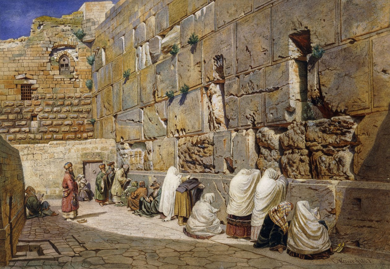 Klagomuren, Jerusalem, 1863 av Carl Friedrich Heinrich Werner
