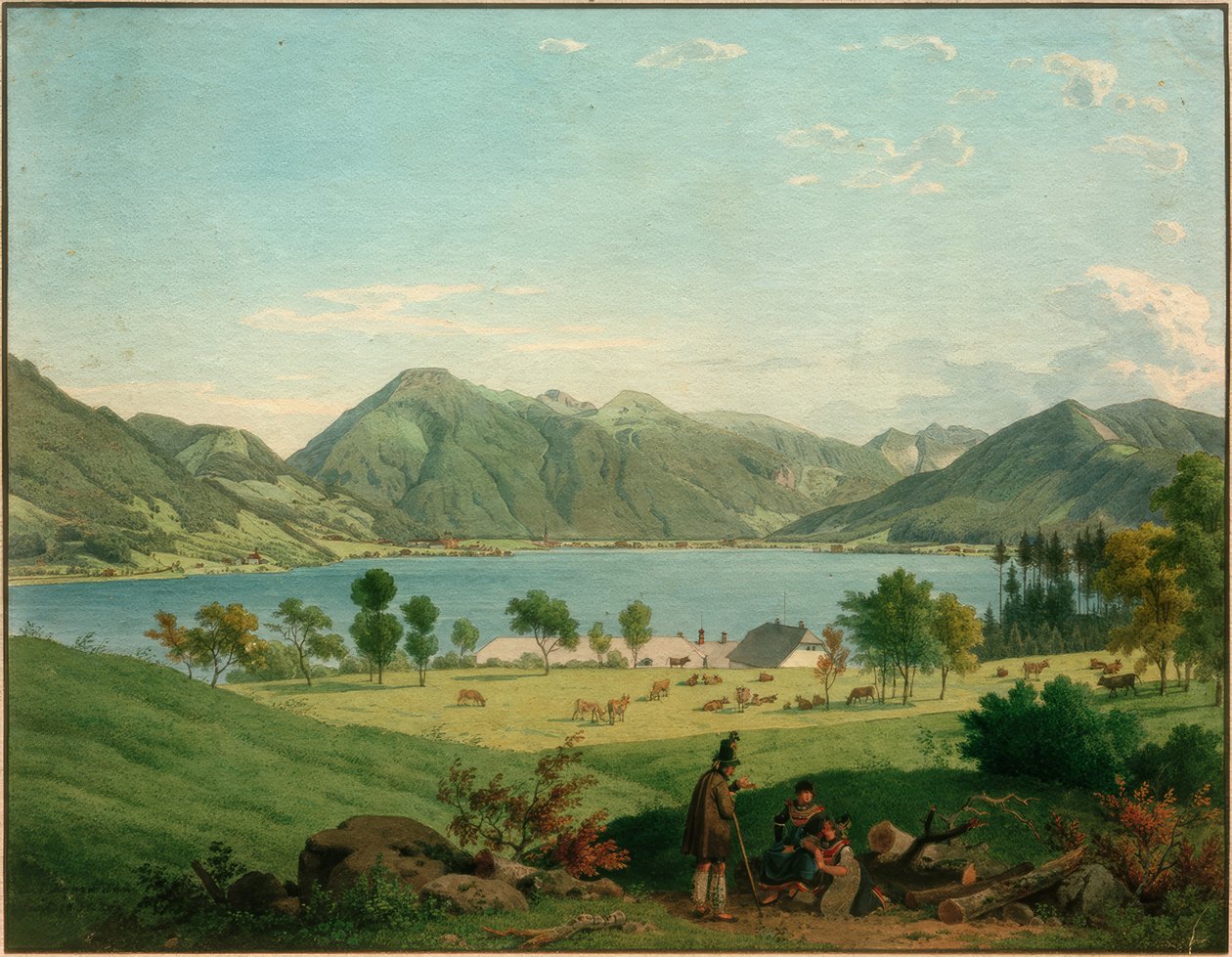 Tegernsee nära Kaltenbrunn av Carl Friedrich Heinzmann
