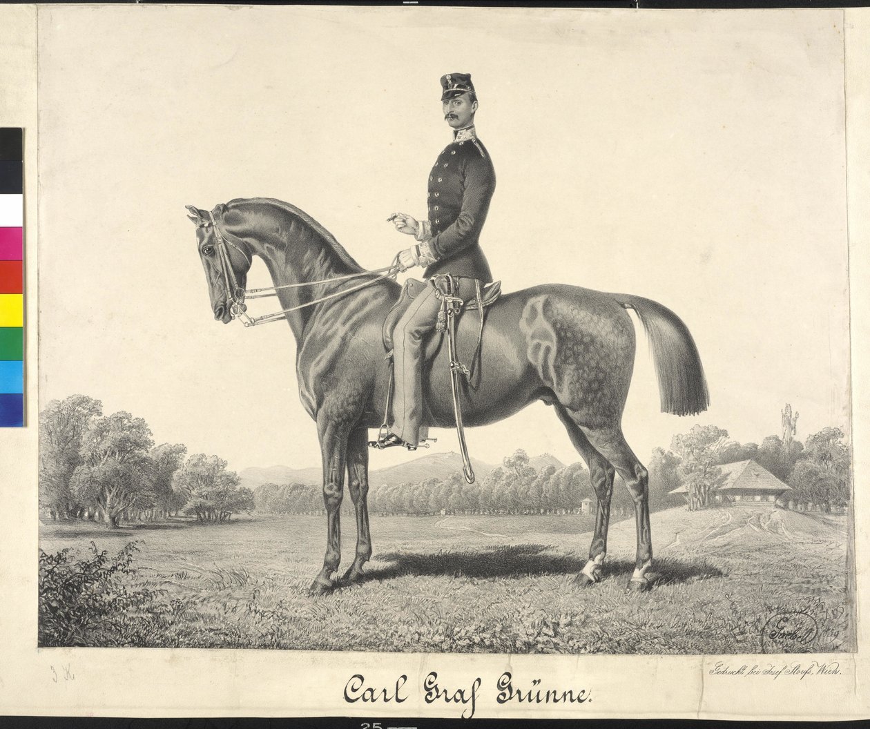 Ryttare porträtt Carl greve Gruenne av Carl Goebel
