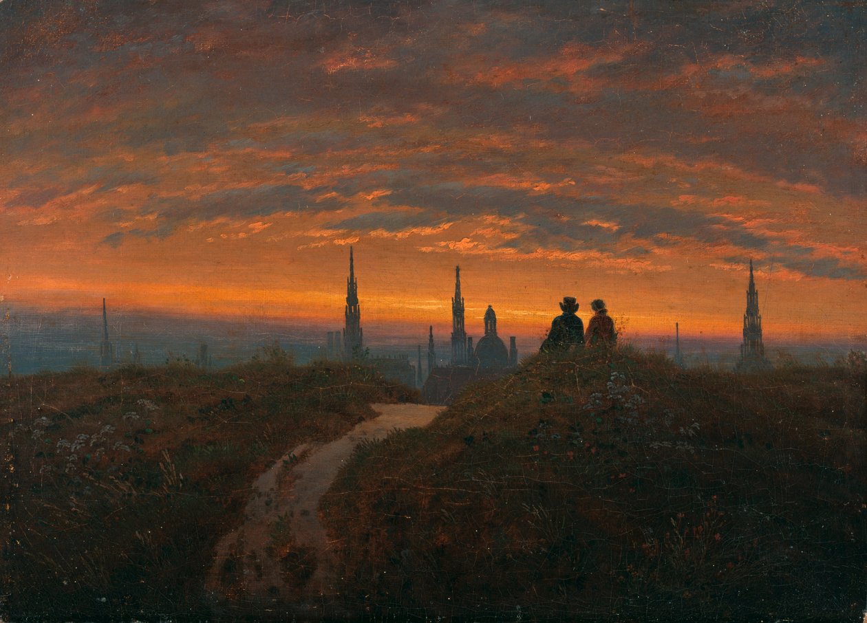 Utsikt över Dresden i solnedgången av Carl Gustav Carus