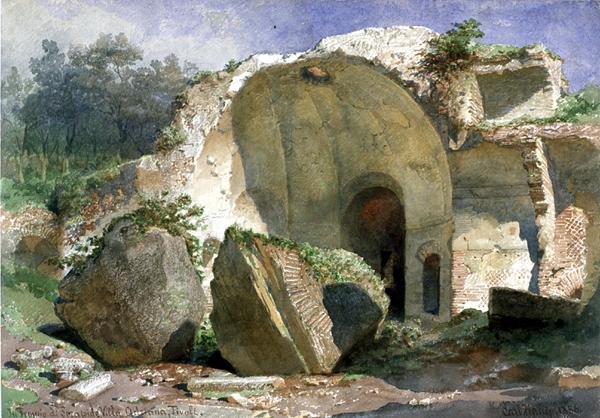 "I Serapis tempel, Villa Adriana, Tivoli" av Carl Haag