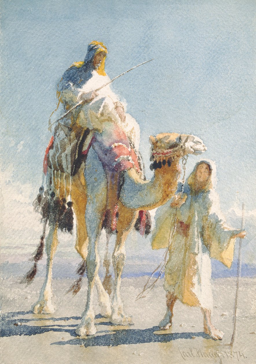 Shaiken och hans guide, 1874 av Carl Haag