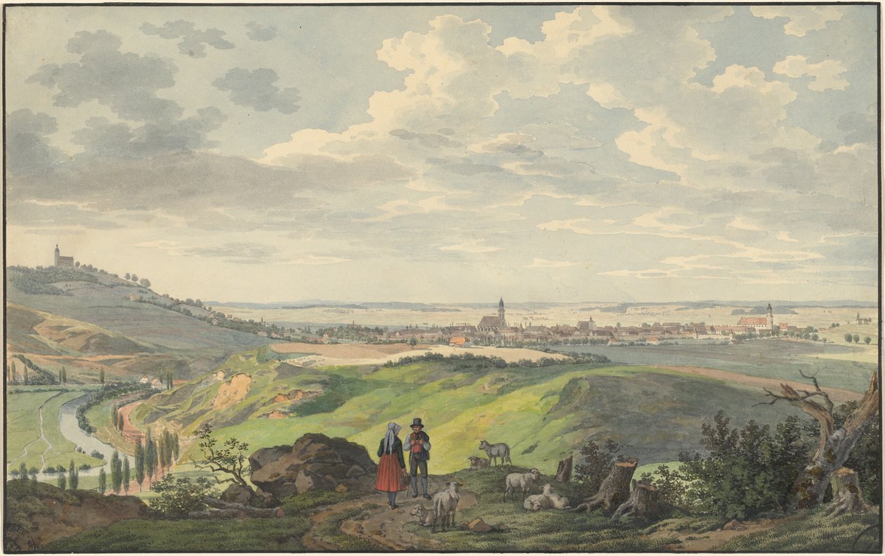 Staden Arnberg i Oberpfalz av Carl Heinzmann