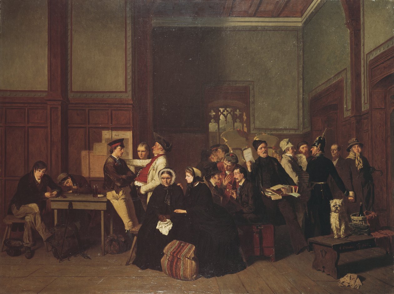 Tredje klassens väntrum II, ca 1865 av Carl Hendrik d Unker