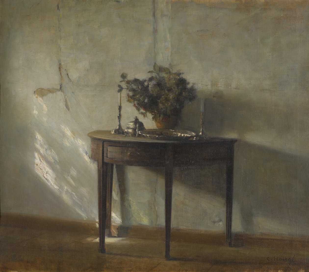 En solbelyst interiör av Carl Holsoe