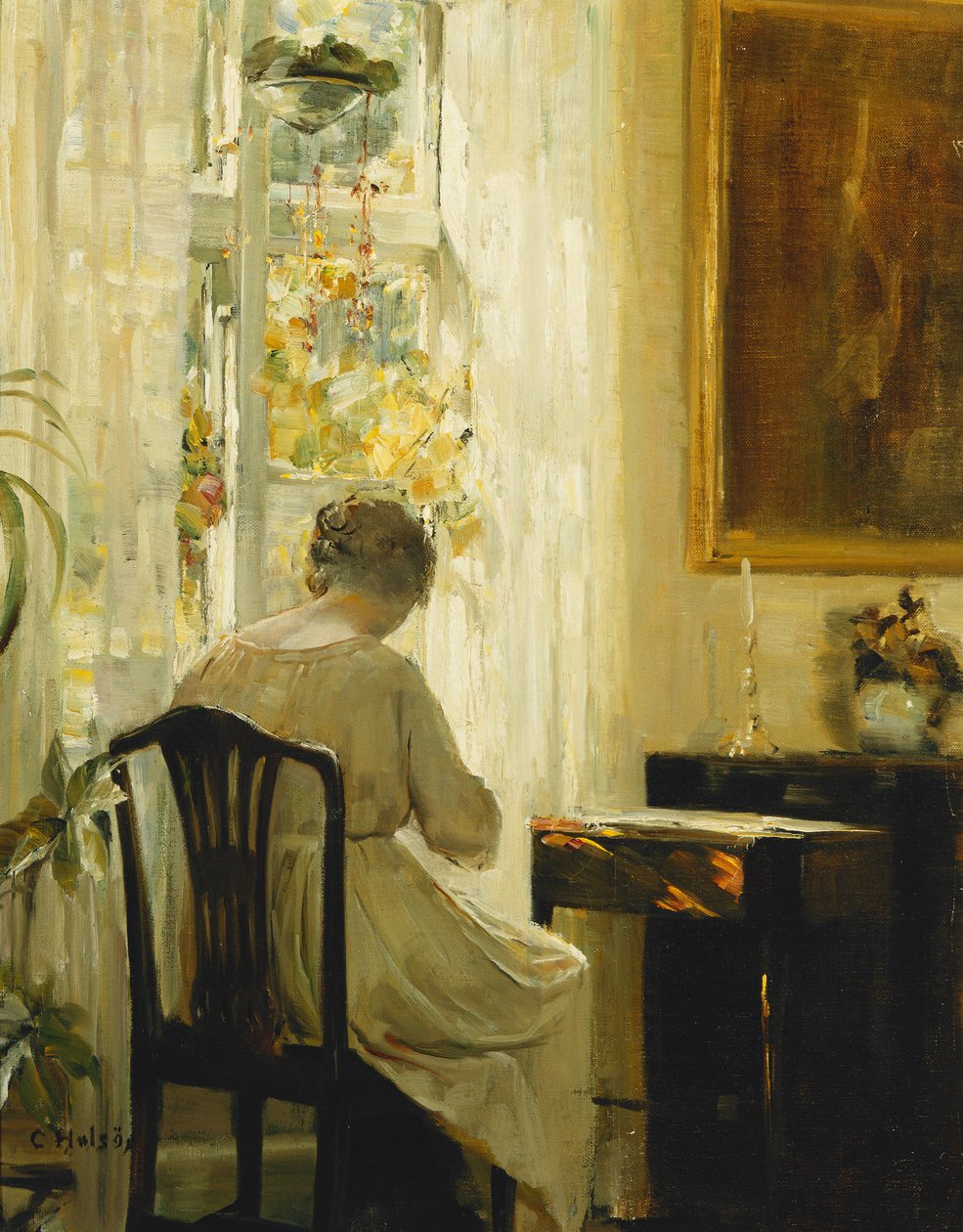 En kvinna i ett interiör av Carl Holsoe