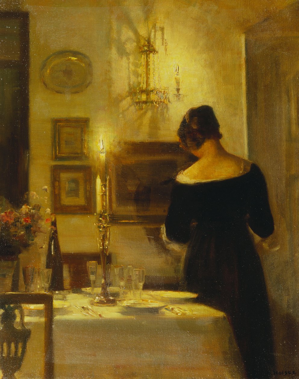 I matsalen (olja på duk) av Carl Holsoe