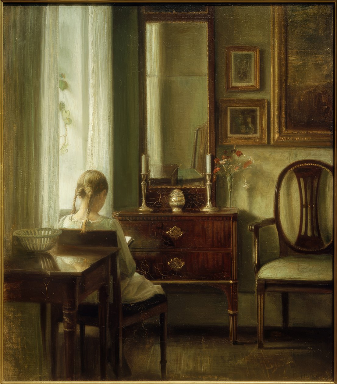 Ung läsande kvinna av Carl Holsoe