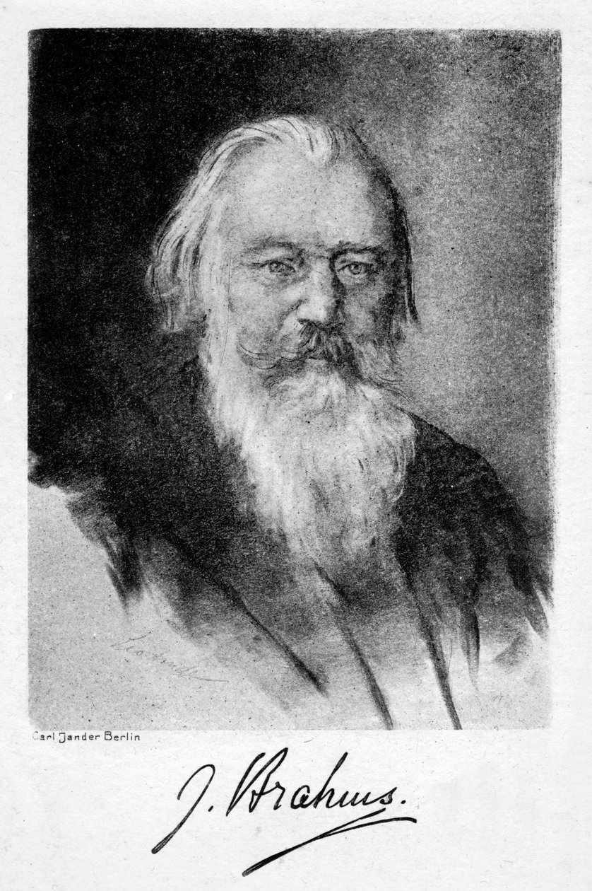 Johannes Brahms 1833-1897, tysk kompositör, 1900-talet. av Carl Jander