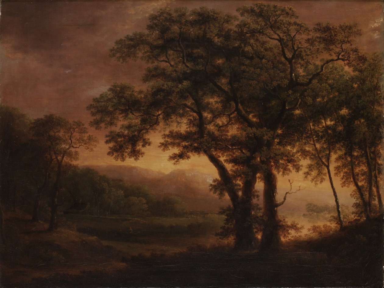 Romantiskt insjölandskap av Carl Johan Fahlcrantz