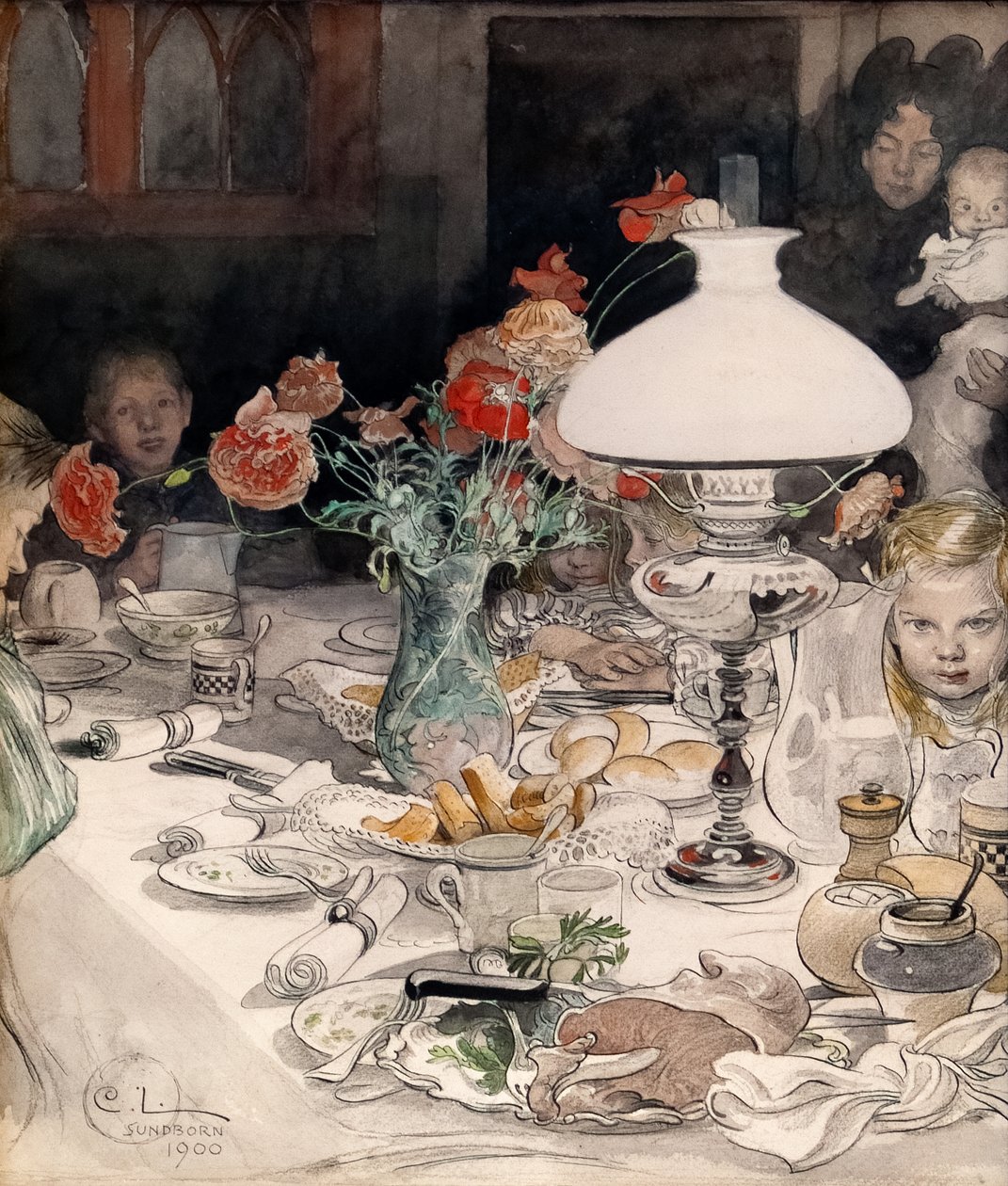 Runt Aftonlampan av Carl Larsson
