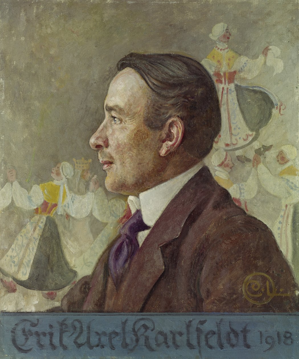 Erik Axel Karlfeldt, 1918 av Carl Larsson