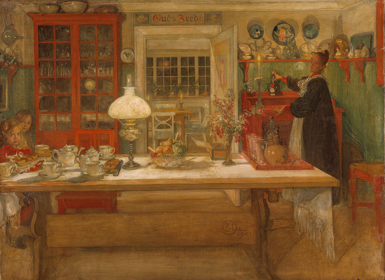 Redo för ett spel, 1901 av Carl Larsson