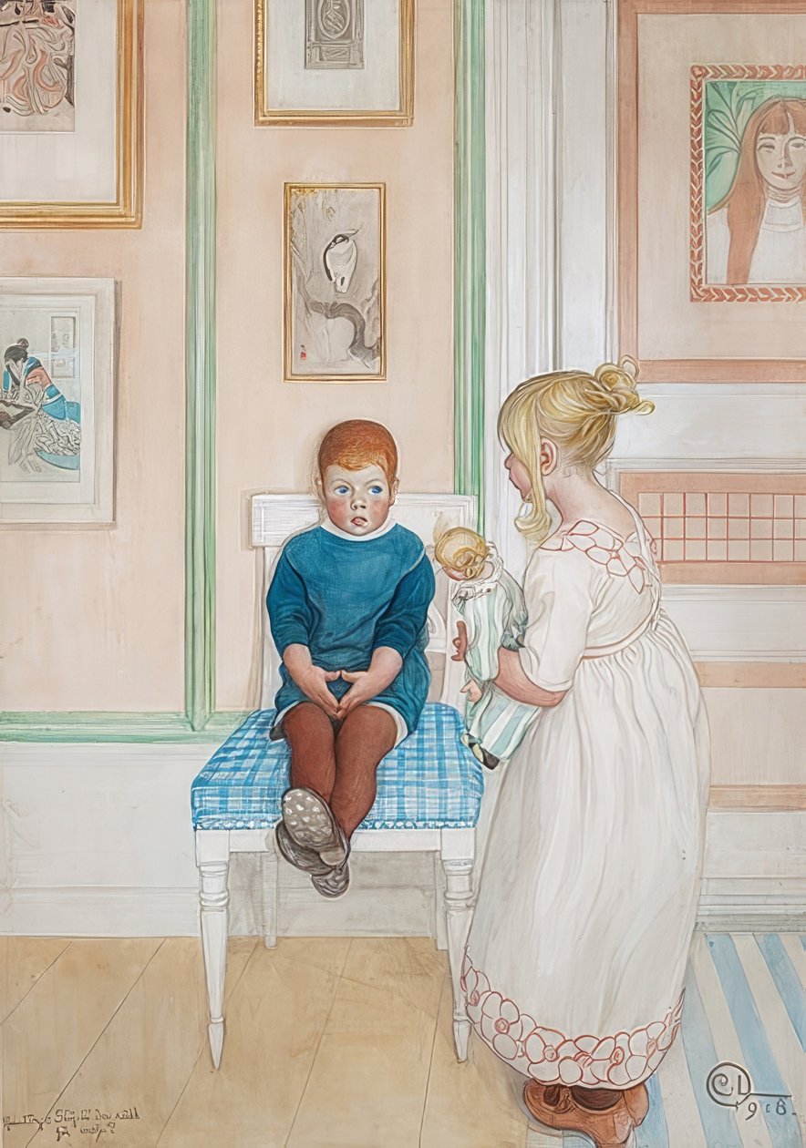 Är du rädd för mig? 1918 av Carl Larsson