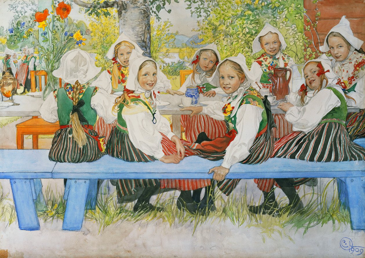 Kerstis födelsedag 1909 av Carl Larsson