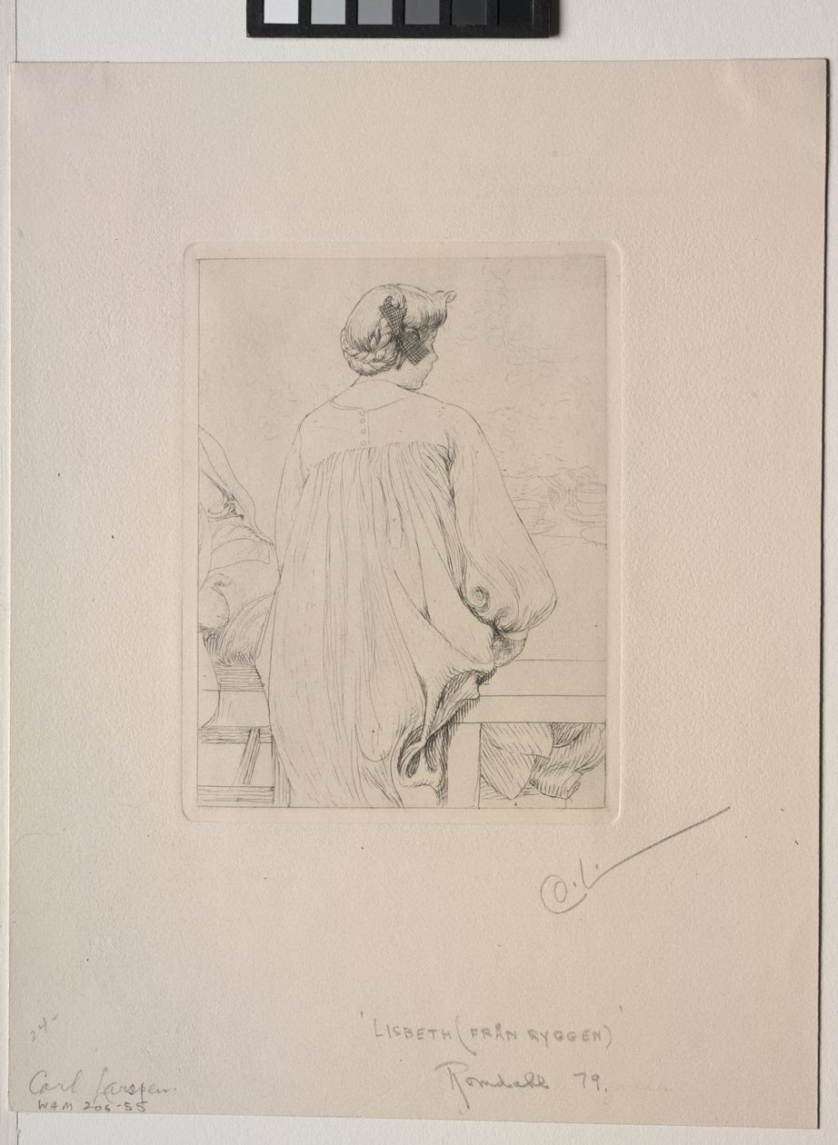 Lisbeth, sedd bakifrån av Carl Larsson