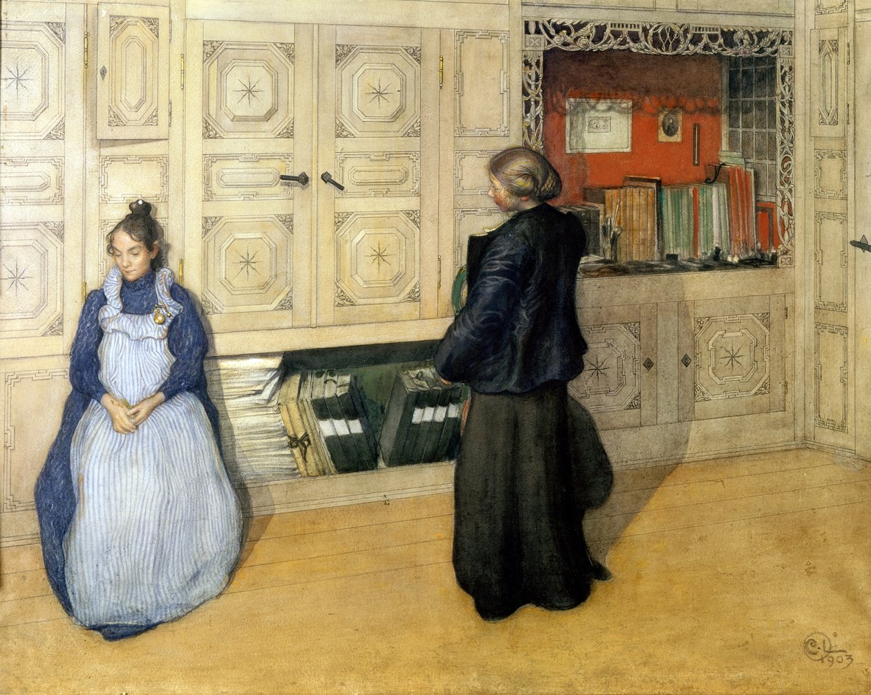 Mor och dotter av Carl Larsson