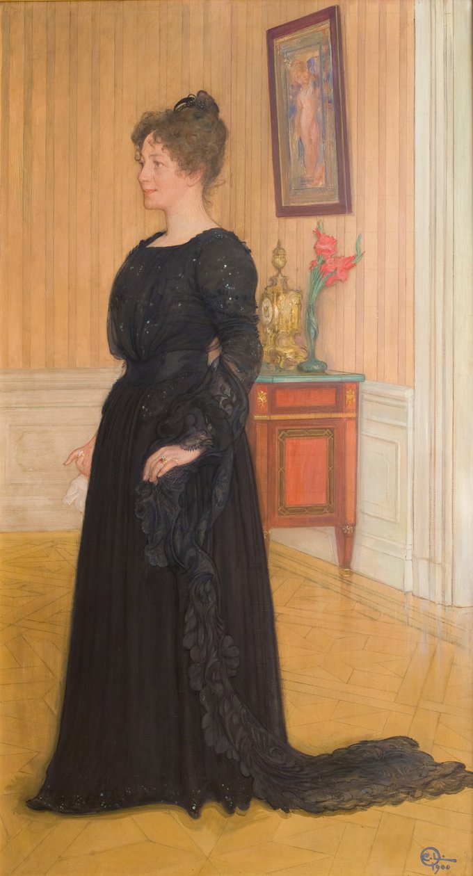 Porträtt av fru Signe Thiel av Carl Larsson
