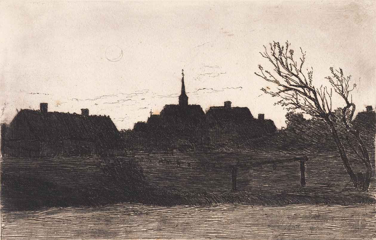 Hornbæk kyrka, sommarkväll av Carl Locher