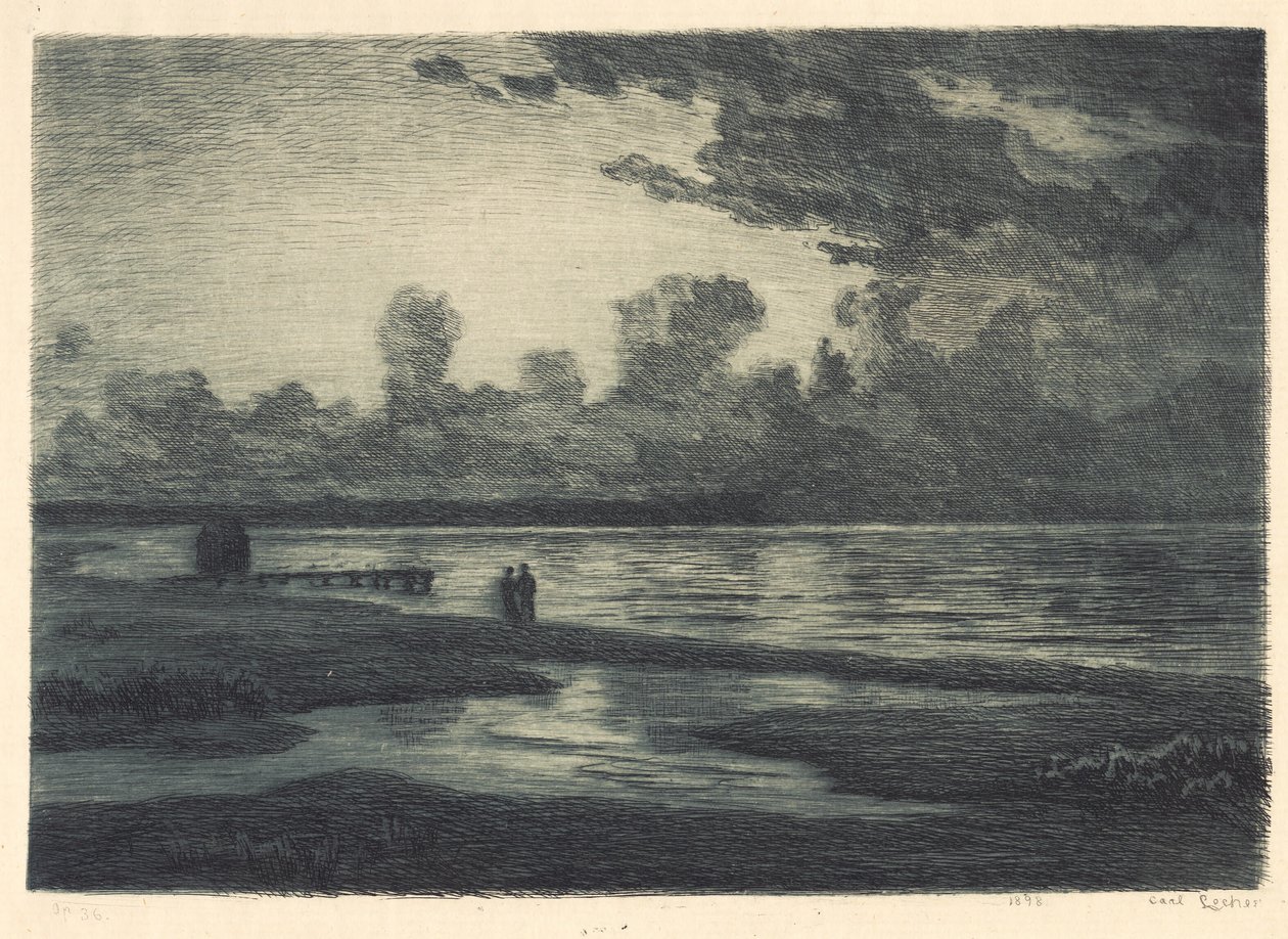 Sommarnatt vid Hornbæks strand av Carl Locher