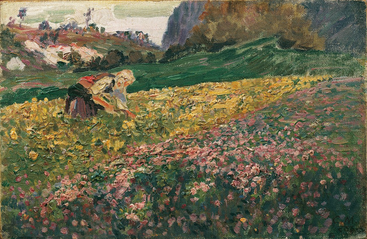 Flicka i blomsterängen av Carl Moll