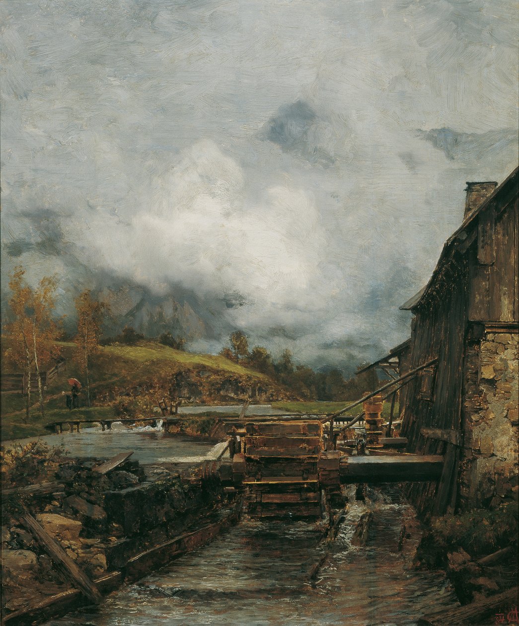 Vattenkvarn i Goisern (efter Emil Jakob Schindler) av Carl Moll