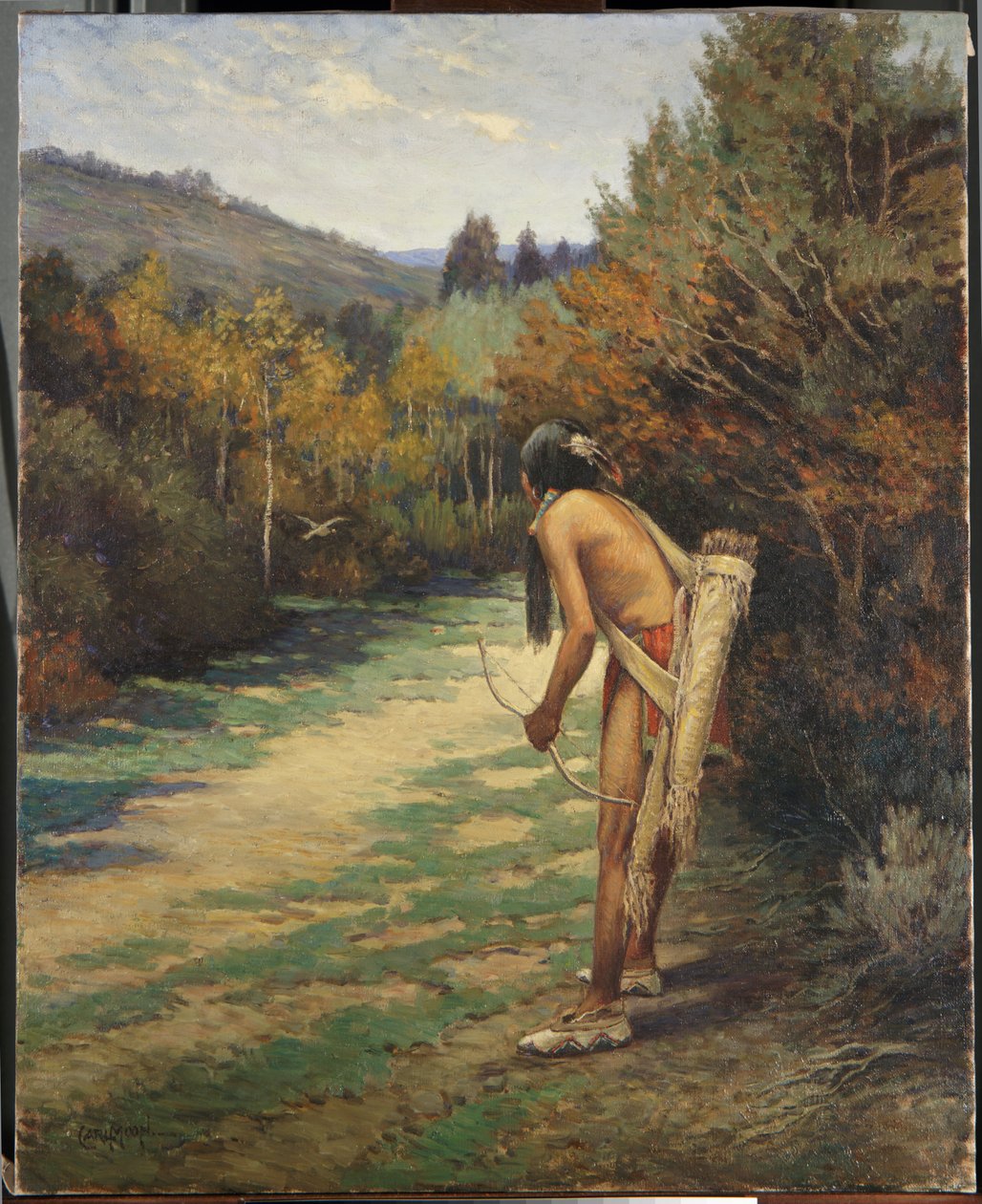 Taos Hunter (olja på duk) av Carl Moon