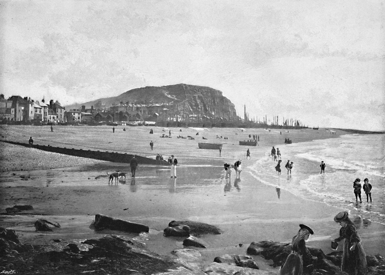 Hastings gamla stad och strand, c1896 av Carl Norman