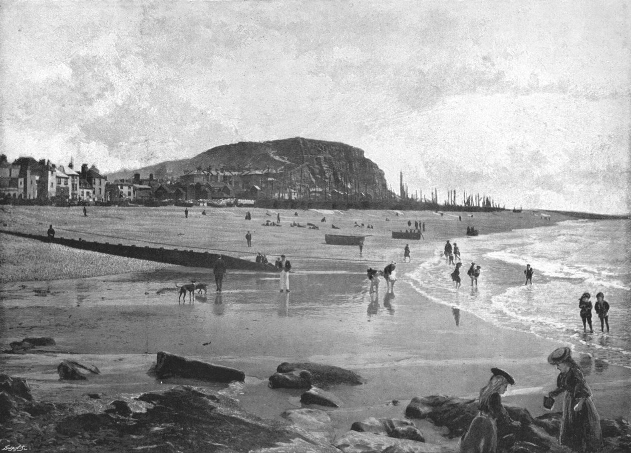Hastings, Gamla stan och stranden, c1900 av Carl Norman
