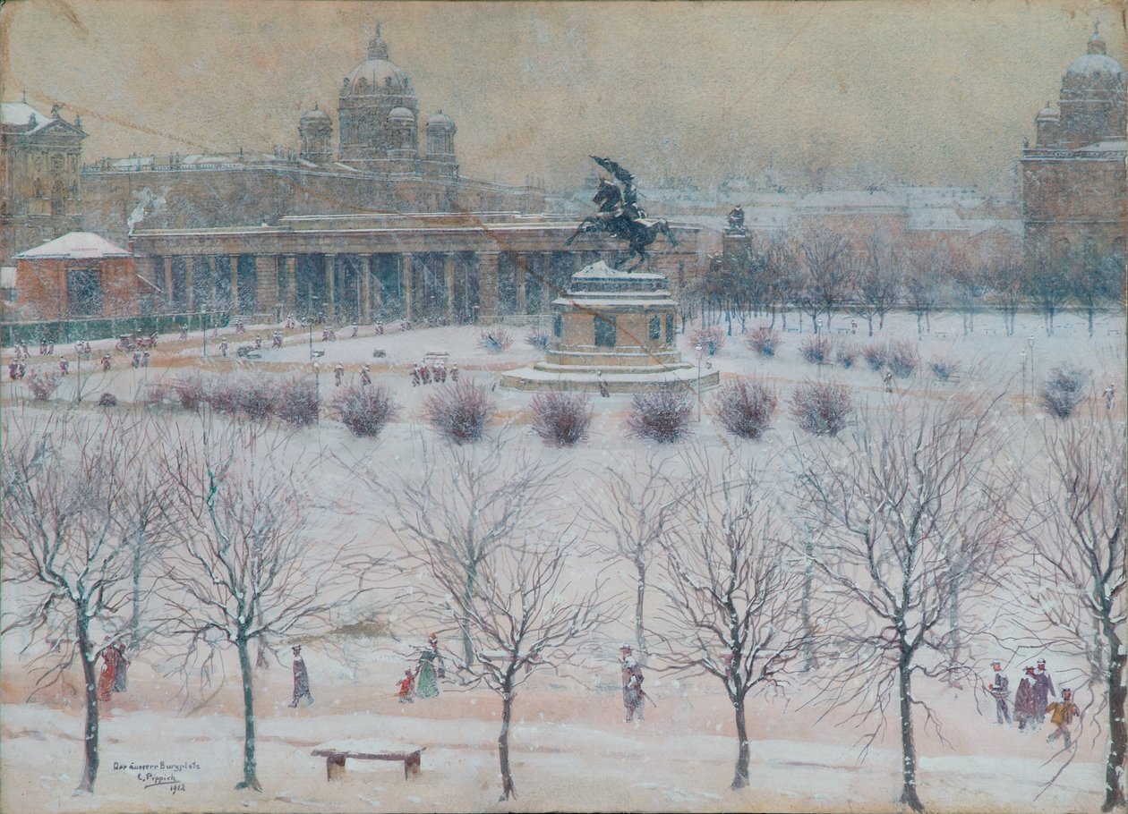 Den yttre Burgplatz i Wien på vintern av Carl Pippich