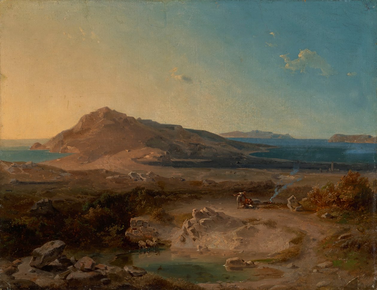 Ön Delos vid soluppgången av Carl Rottmann