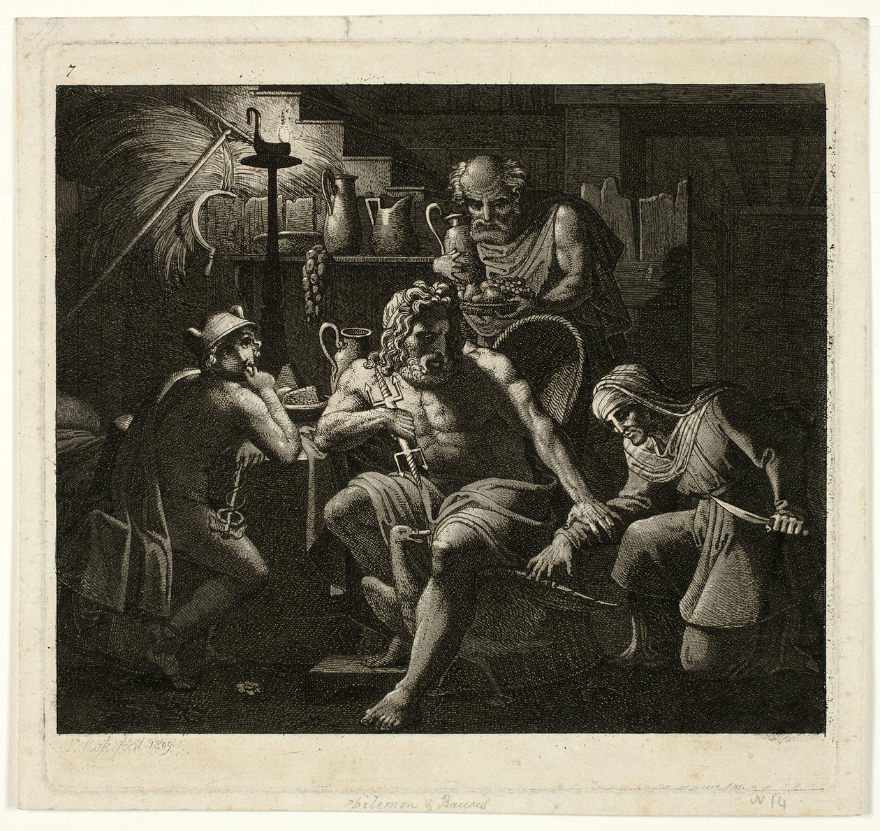 Jupiter besöker Filemon och Bacchus av Carl Russ