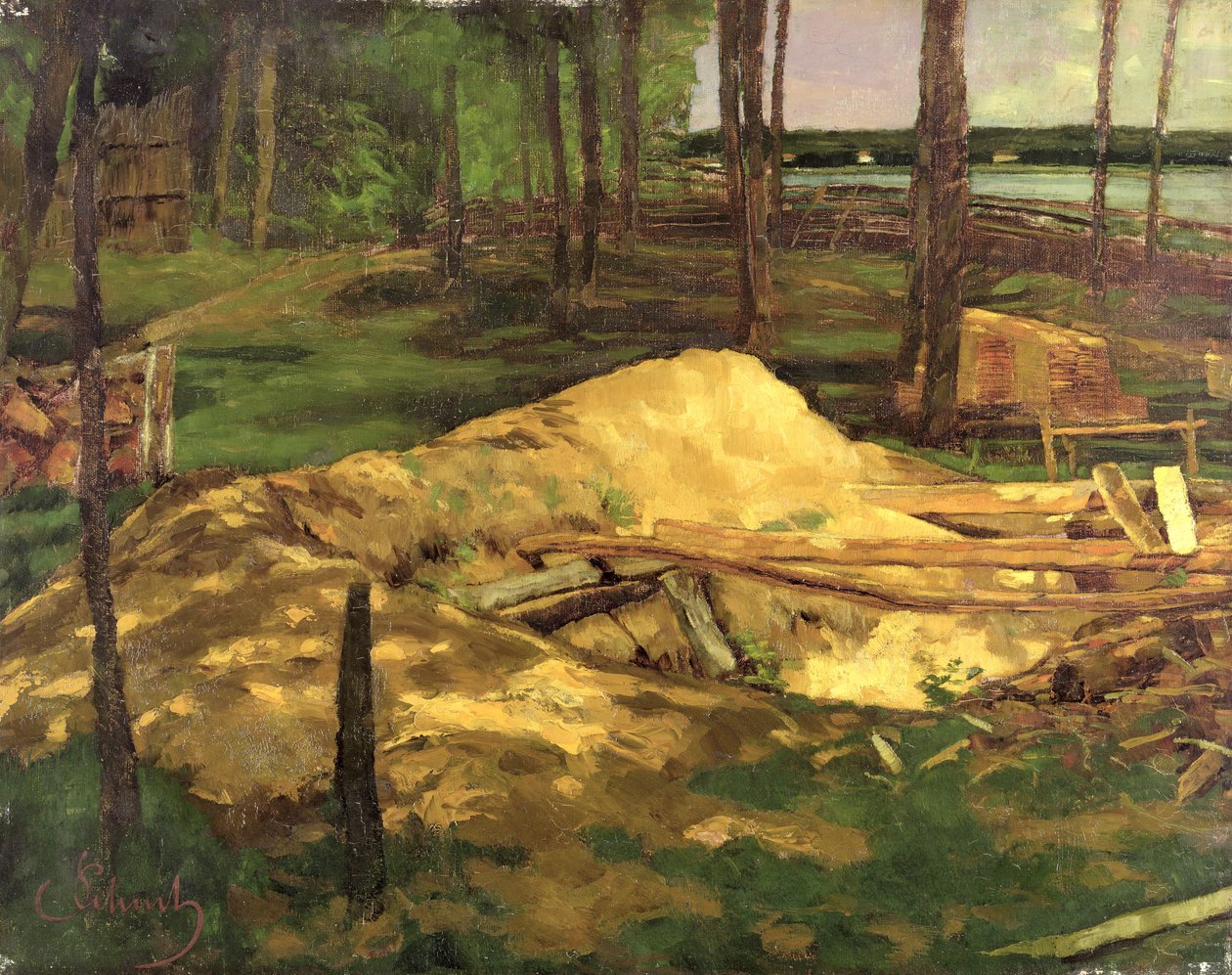 Sågspån, 1876 av Carl Schuch