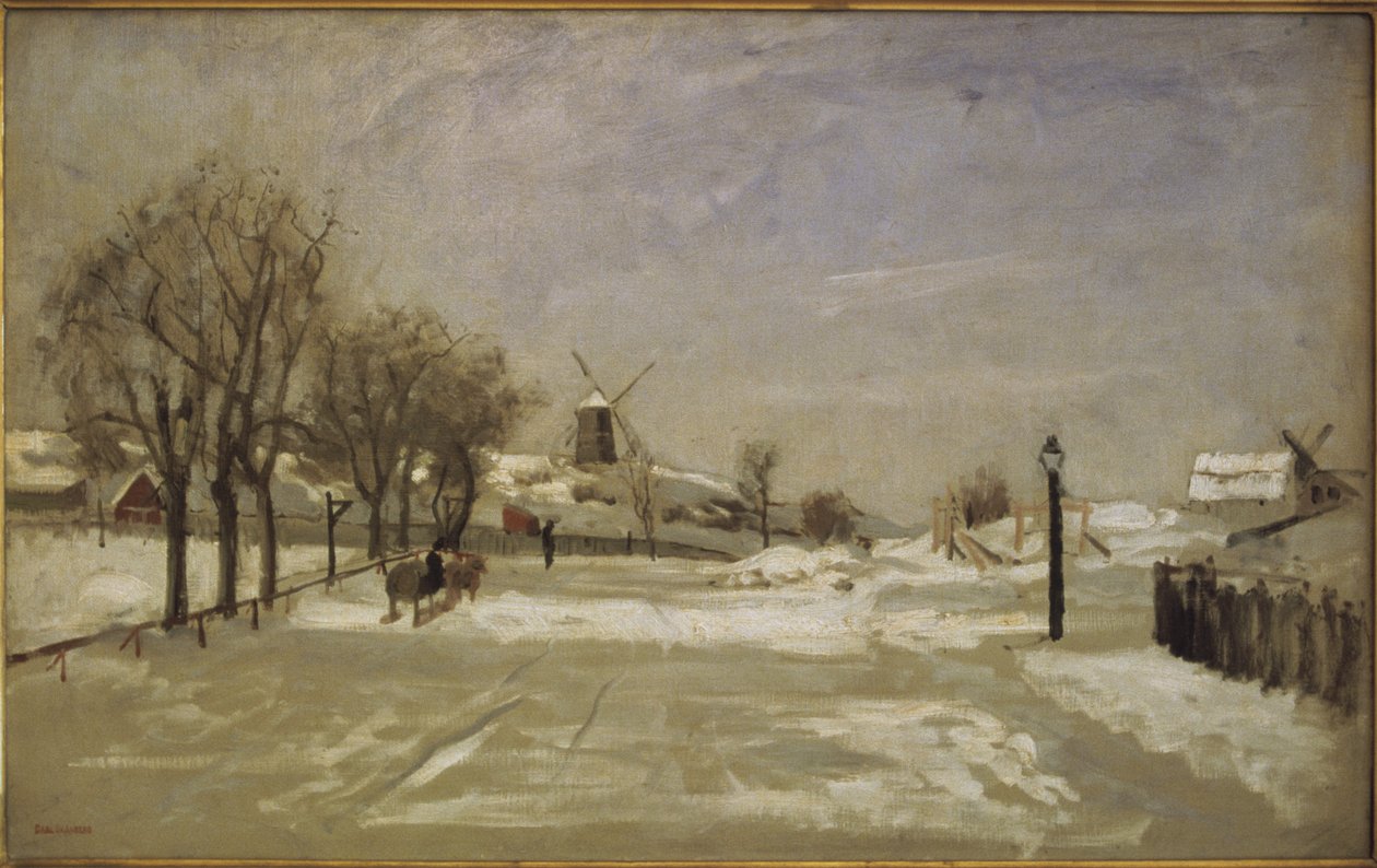 Winter. View of Eriksberg, Stockholm, c.1880 av Carl Skånberg