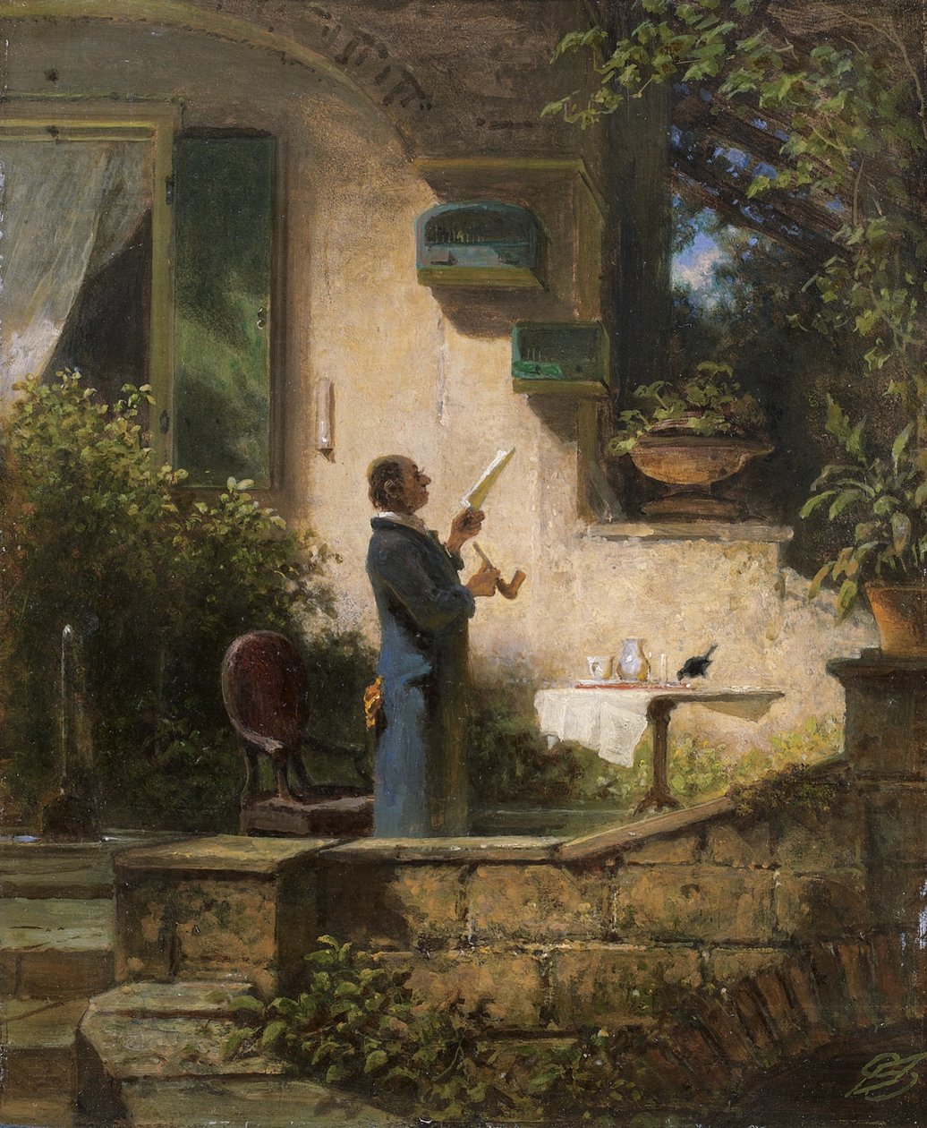 Ett viktigt meddelande, 1870-talet av Carl Spitzweg