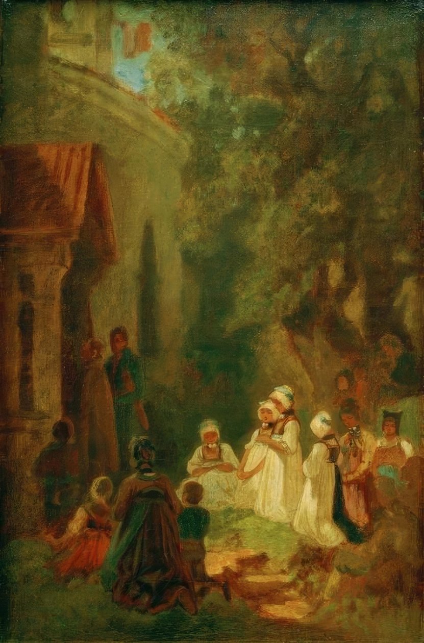 Andakt framför skogskapellet av Carl Spitzweg