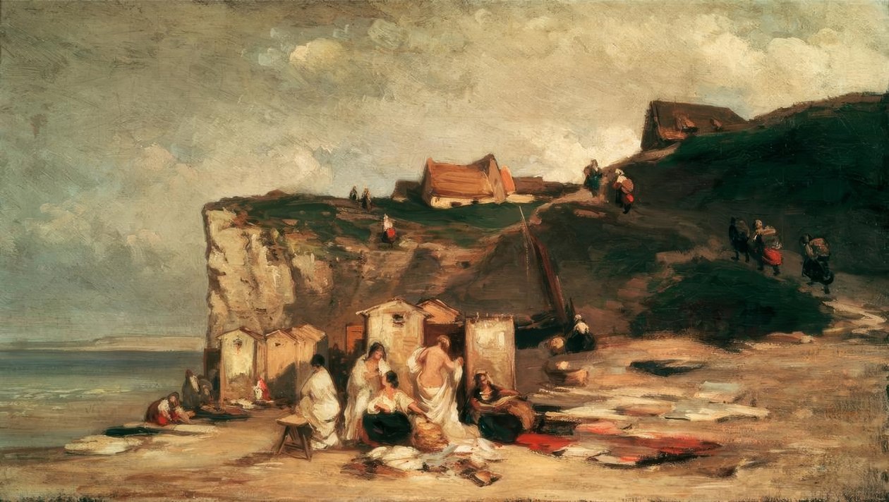 Kvinnor som badar vid havet vid Dieppe III av Carl Spitzweg